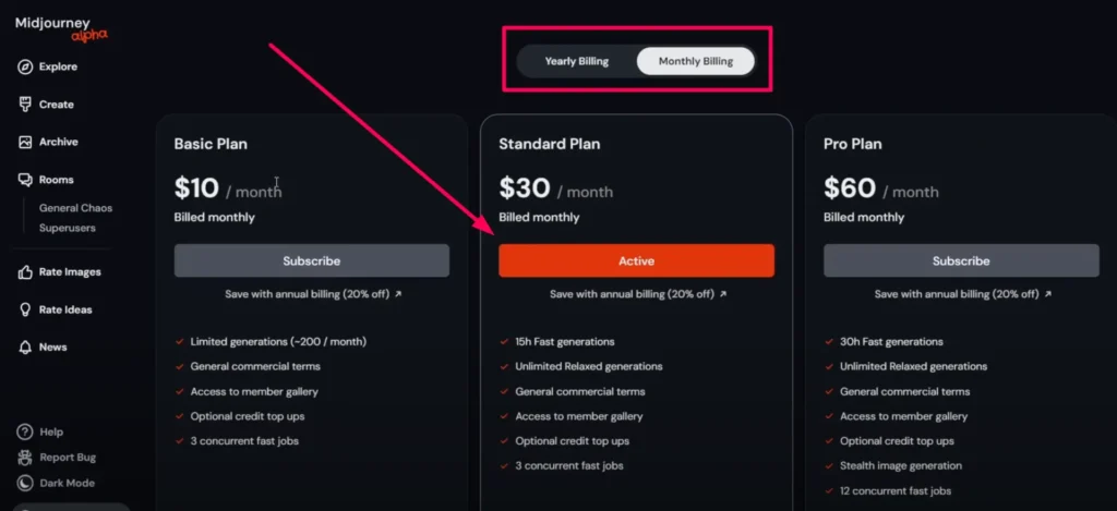 Manage Your MidJourney Subscription