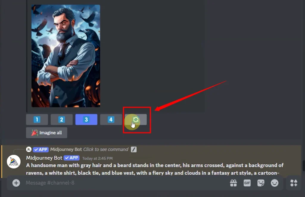 MidJourney Describe on discord