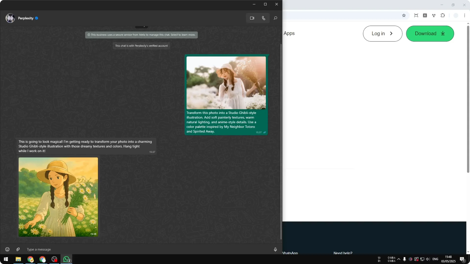How to Create Studio Ghibli Photo in WhatsApp screenshot 5