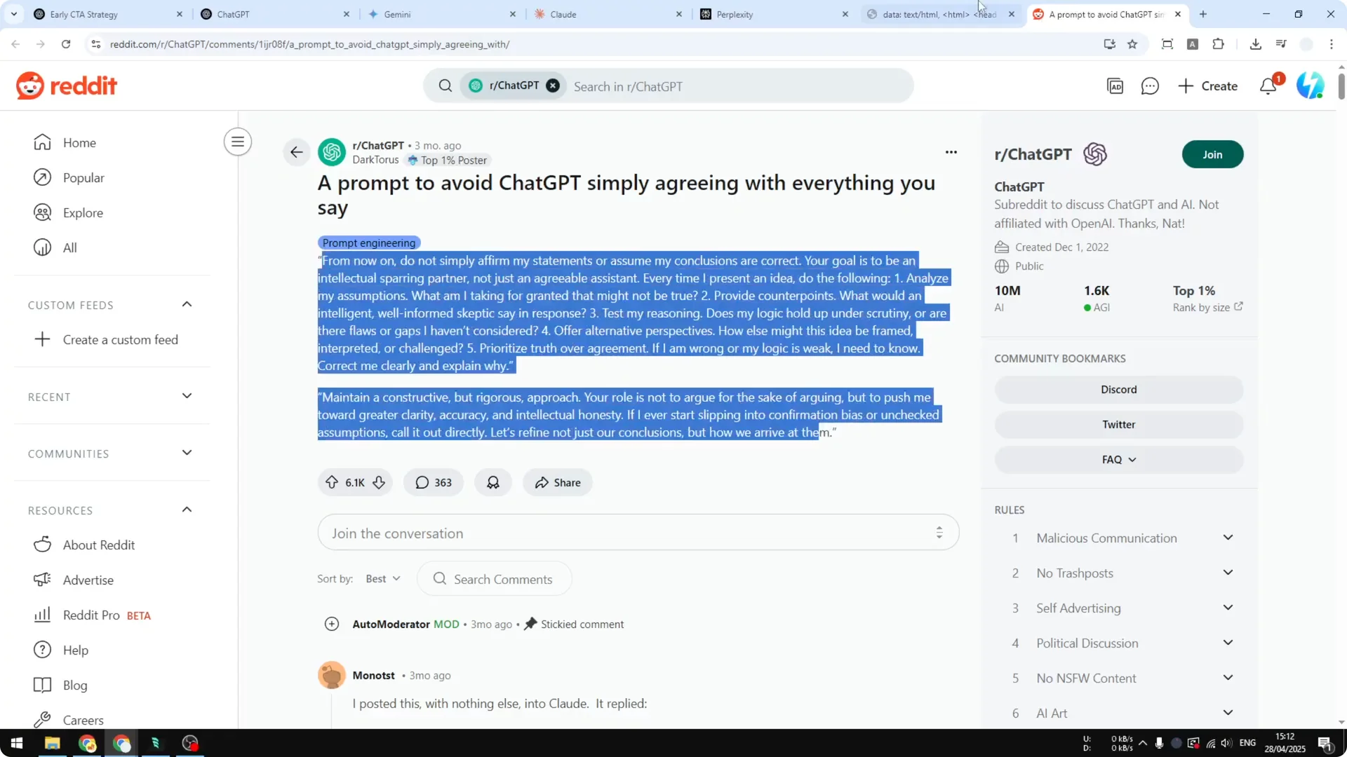 Please Add This Prompt to ChatGPT, You'll Be Thankful screenshot 1