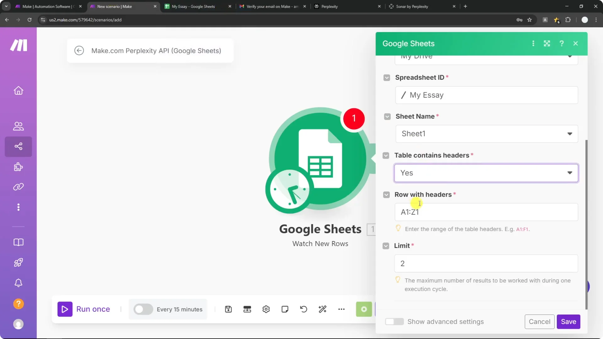 How to Build Perplexity API Automation on Make.com screenshot 5