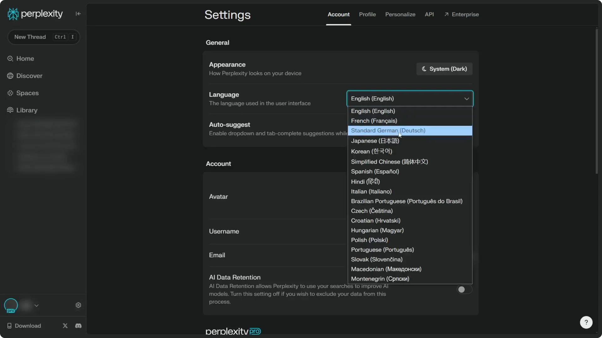 How to Change AI Language in Perplexity screenshot 3