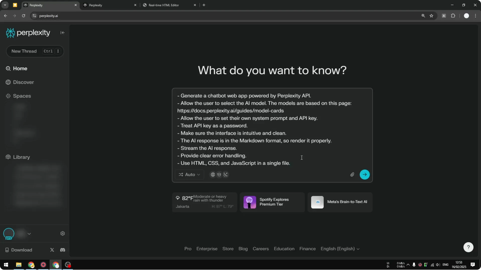 How to Create Perplexity API Chatbot using Perplexity AI screenshot 1