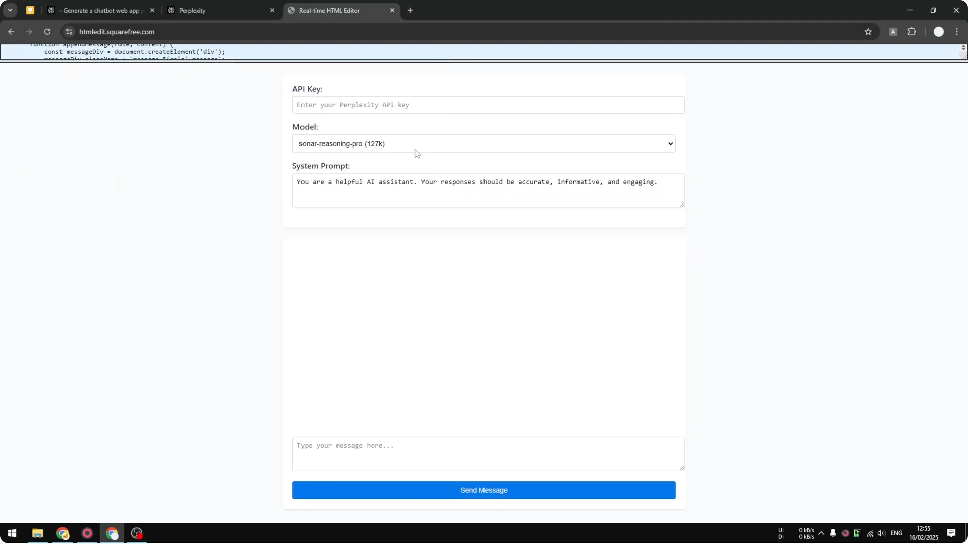 How to Create Perplexity API Chatbot using Perplexity AI screenshot 3