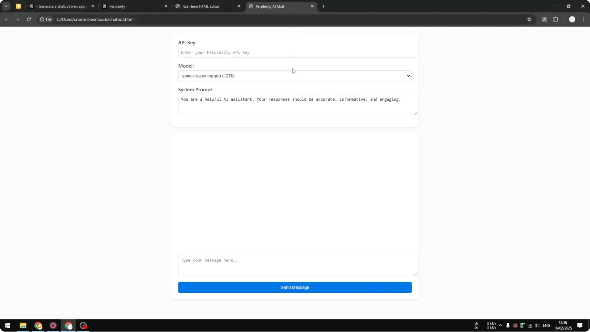How to Create Perplexity API Chatbot using Perplexity AI screenshot 5