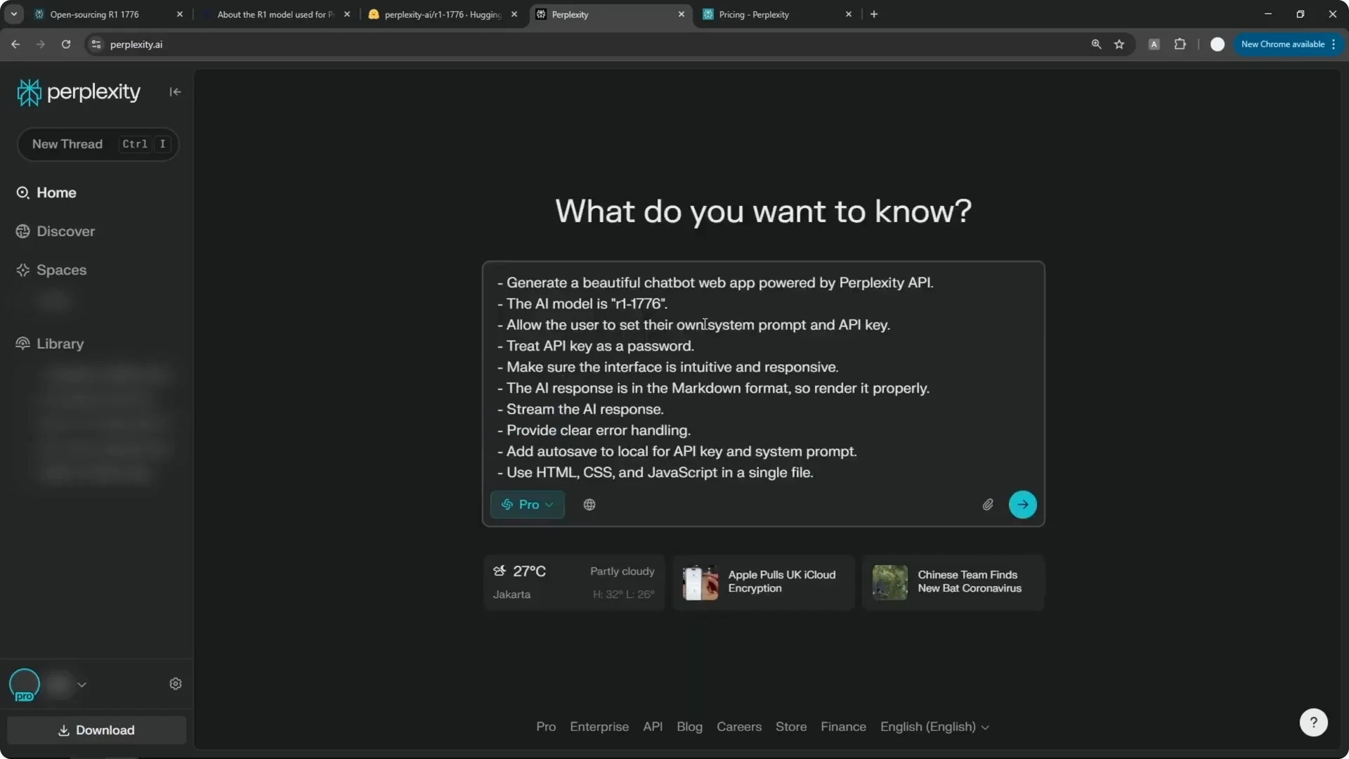 How to Create Uncensored AI Chatbot Powered by Perplexity API? screenshot 3