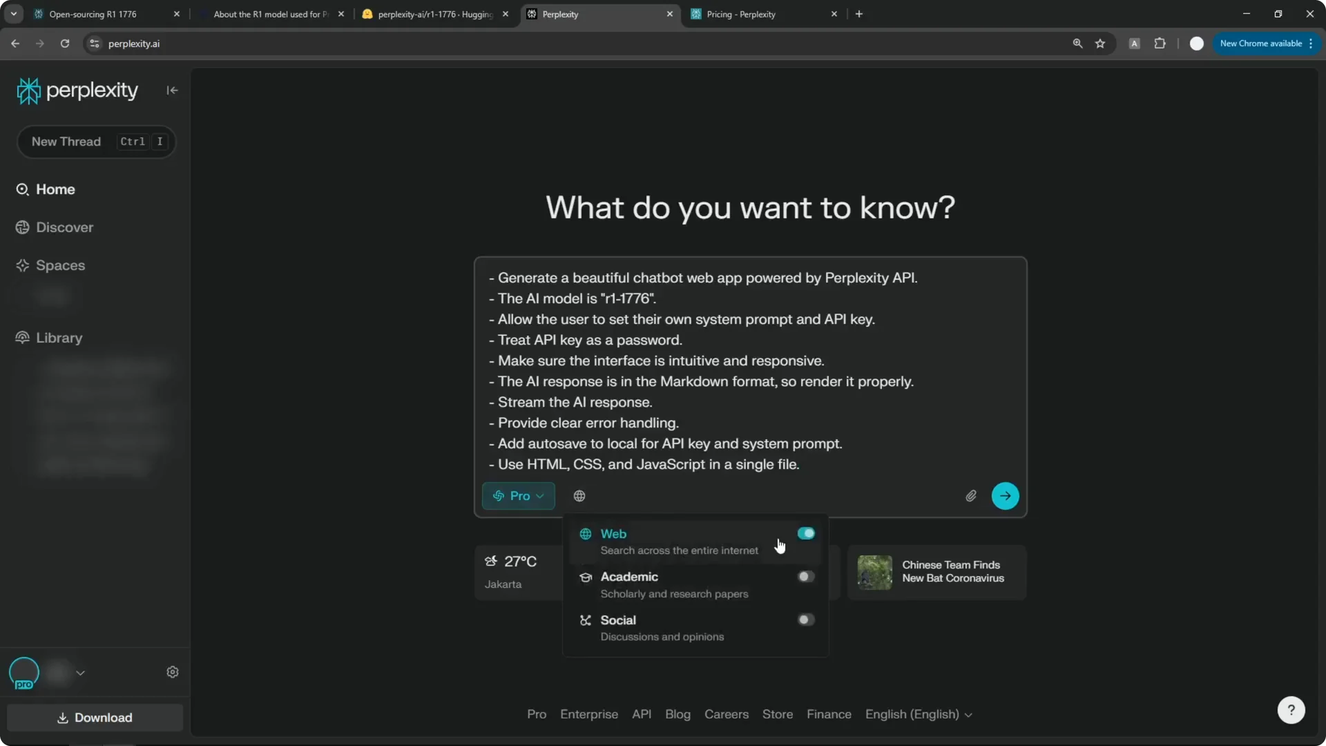 How to Create Uncensored AI Chatbot Powered by Perplexity API? screenshot 4