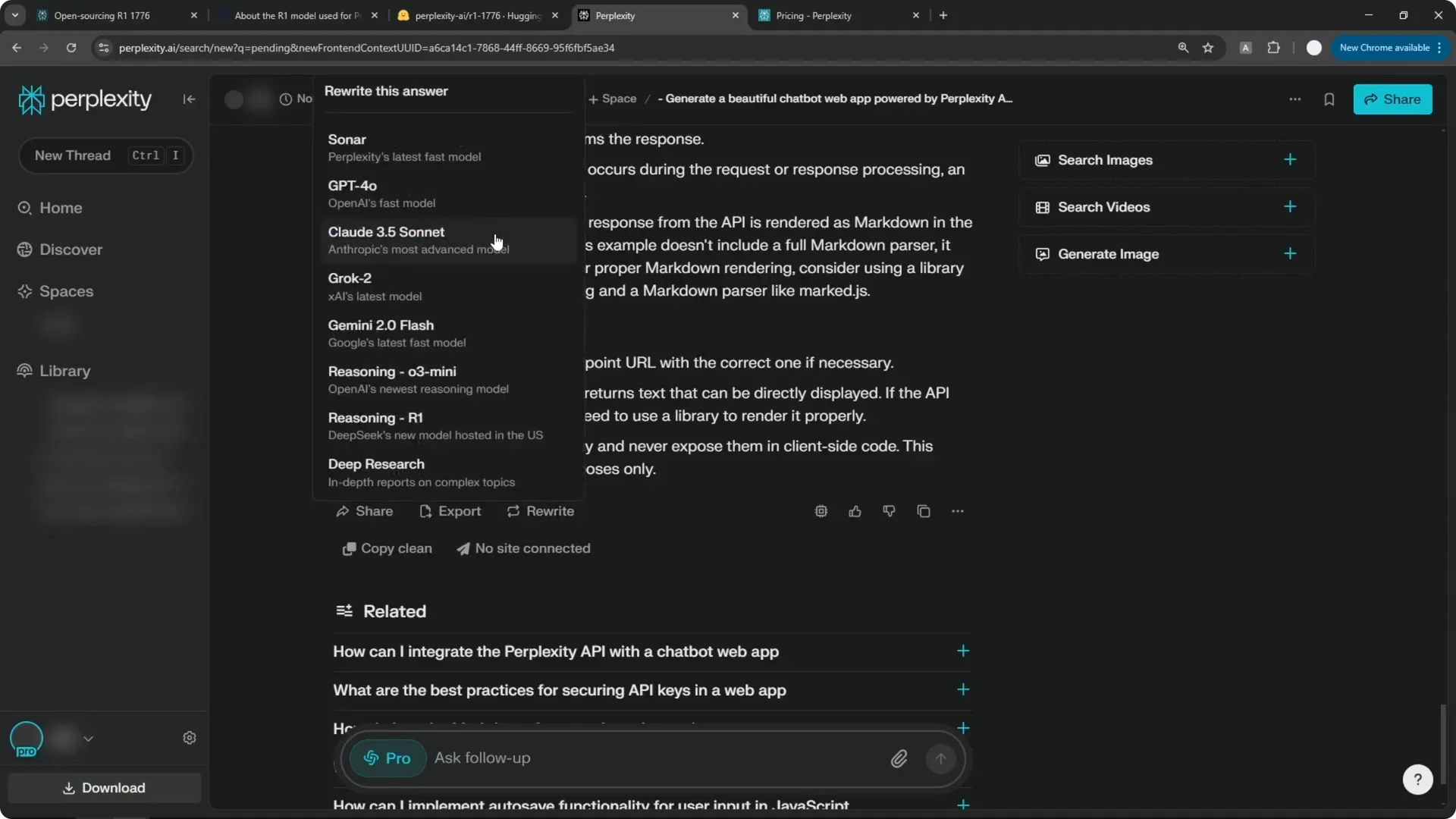 How to Create Uncensored AI Chatbot Powered by Perplexity API? screenshot 5