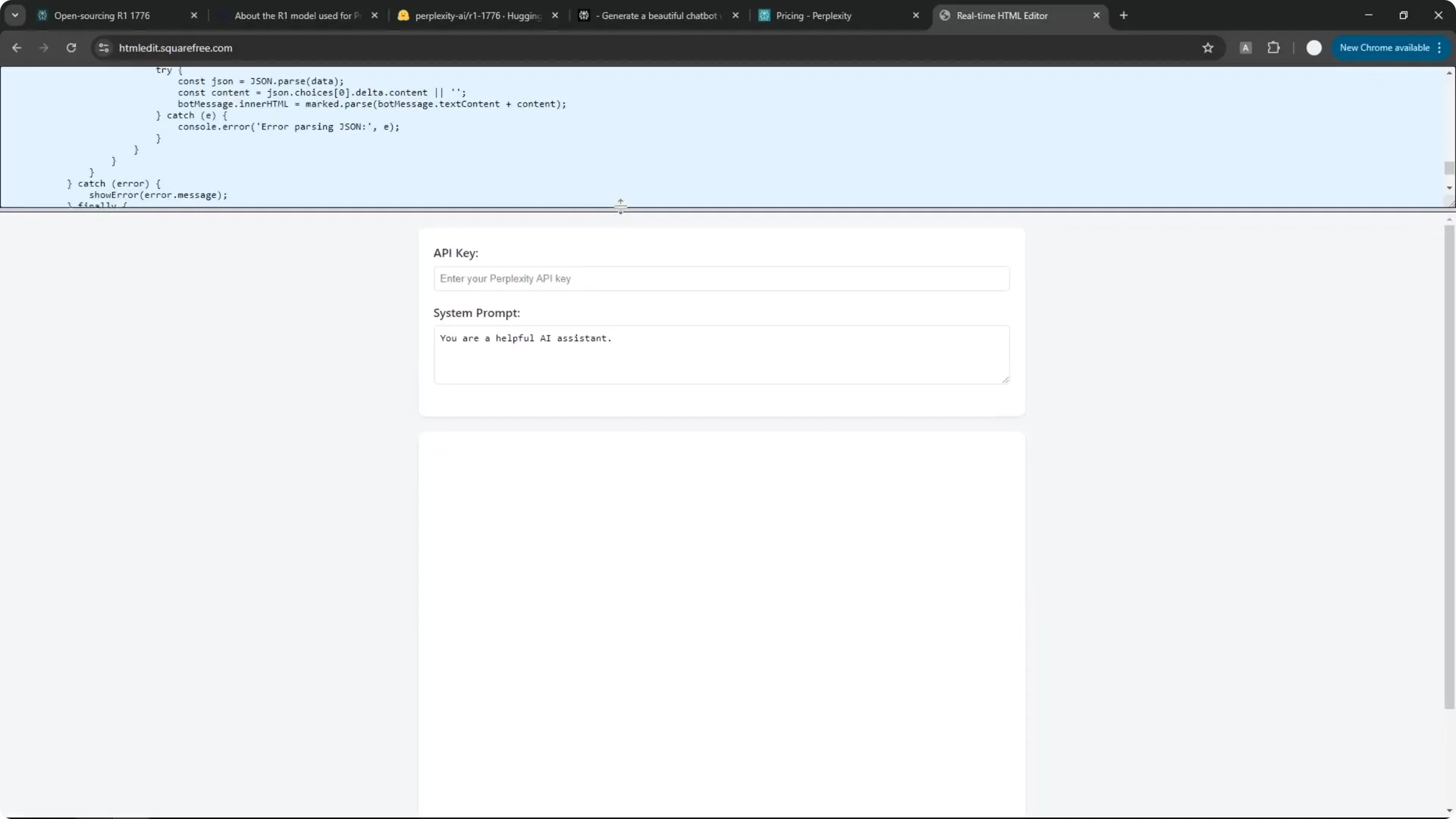 How to Create Uncensored AI Chatbot Powered by Perplexity API? screenshot 6