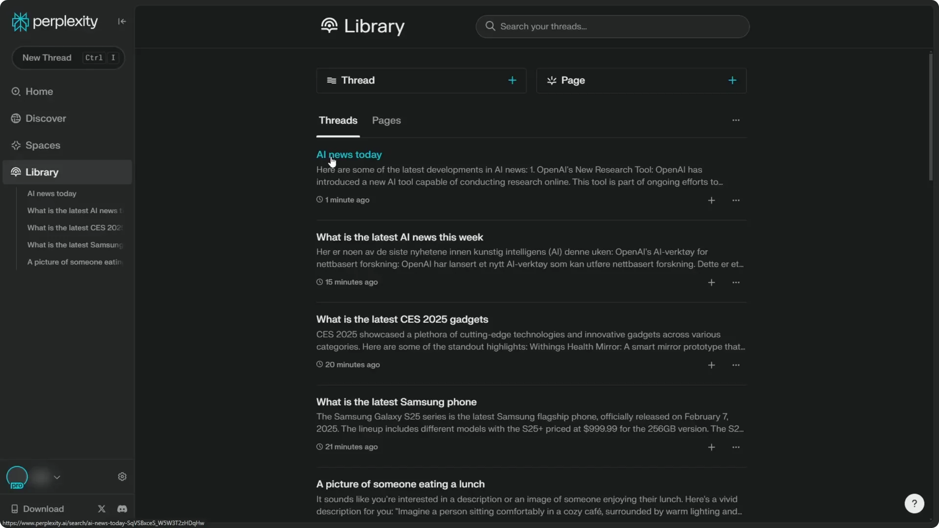 How to Delete Threads in Perplexity AI screenshot 3
