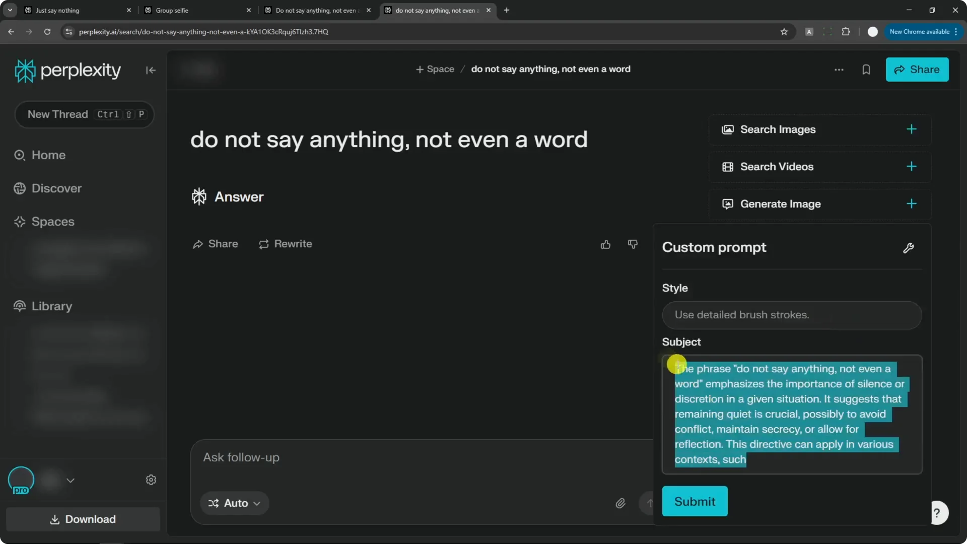 How to Generate Amateur Looking Photo in Perplexity AI screenshot 4