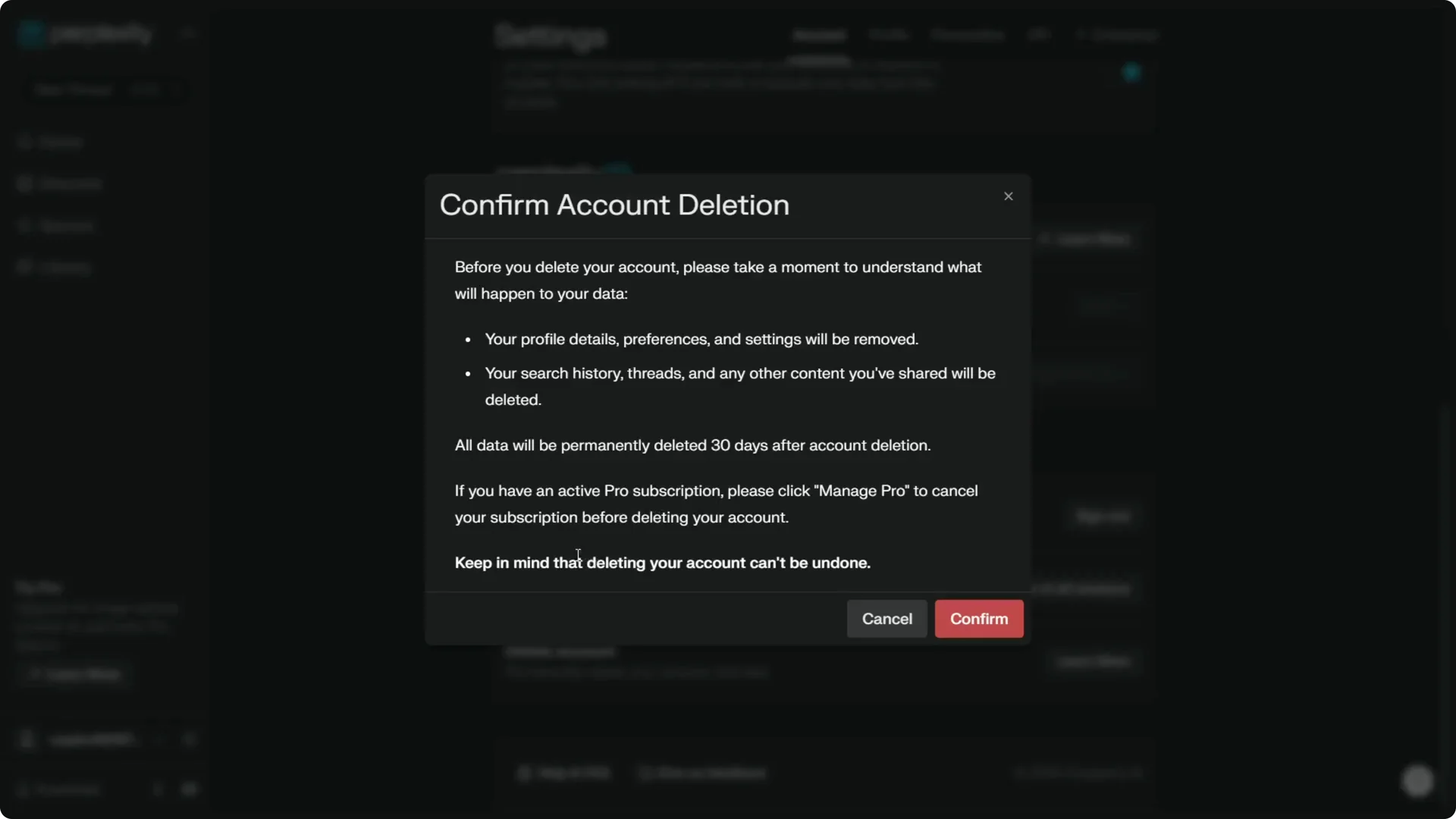 How to Permanently Delete Your Perplexity AI Account screenshot 6