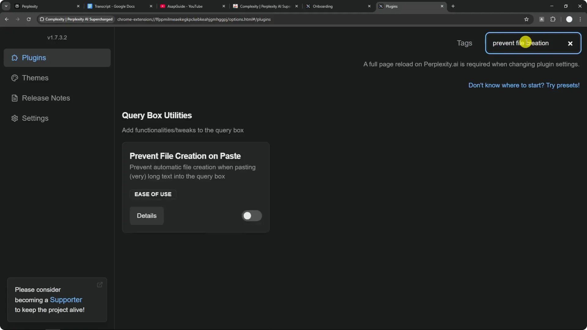 How to Stop Perplexity from Creating Paste.txt File screenshot 3