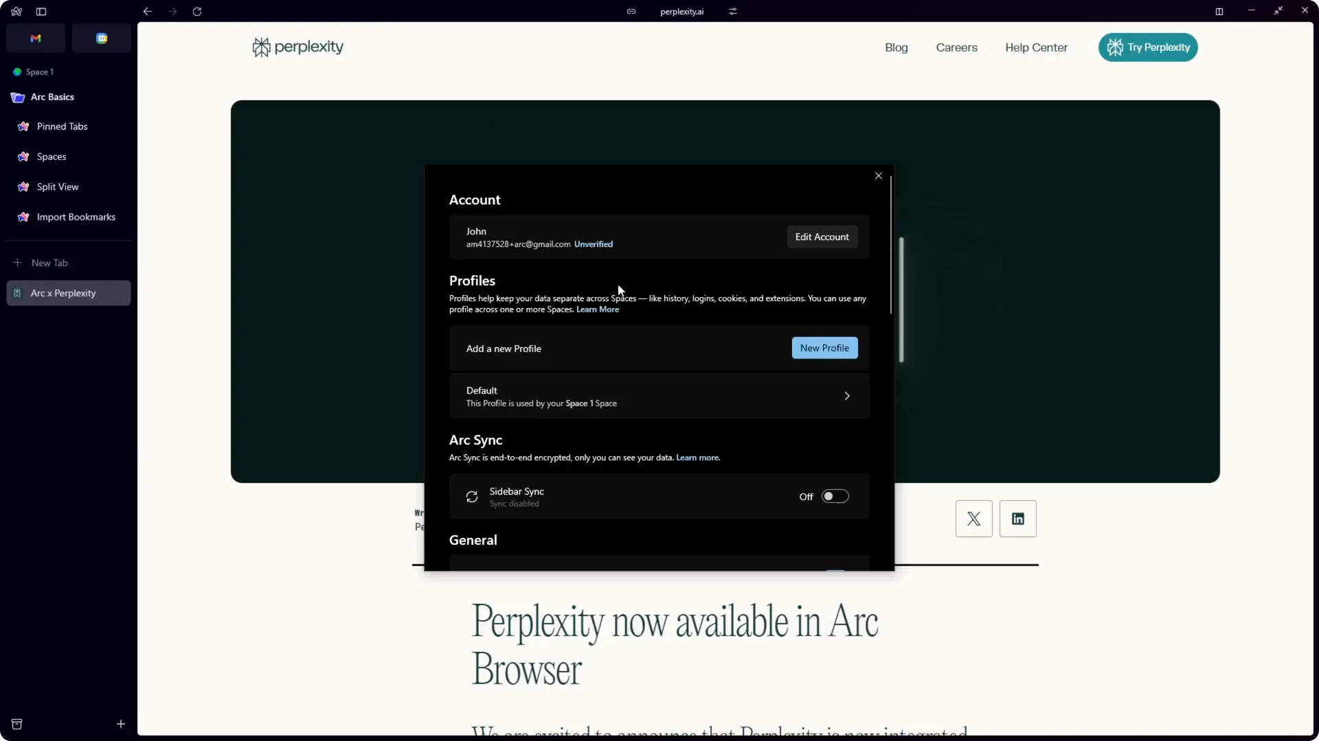 How to Use Perplexity AI Search Engine in the Arc Browser screenshot 3