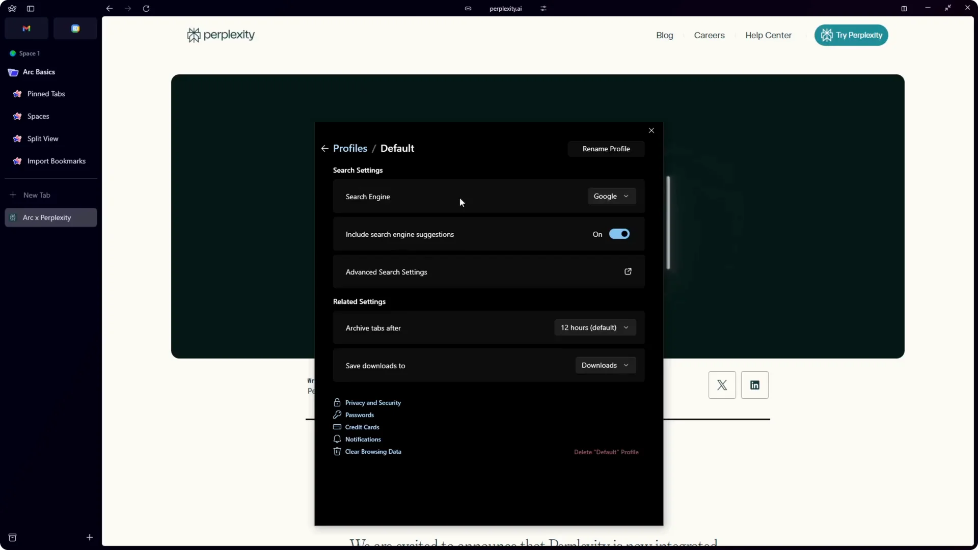 How to Use Perplexity AI Search Engine in the Arc Browser screenshot 4