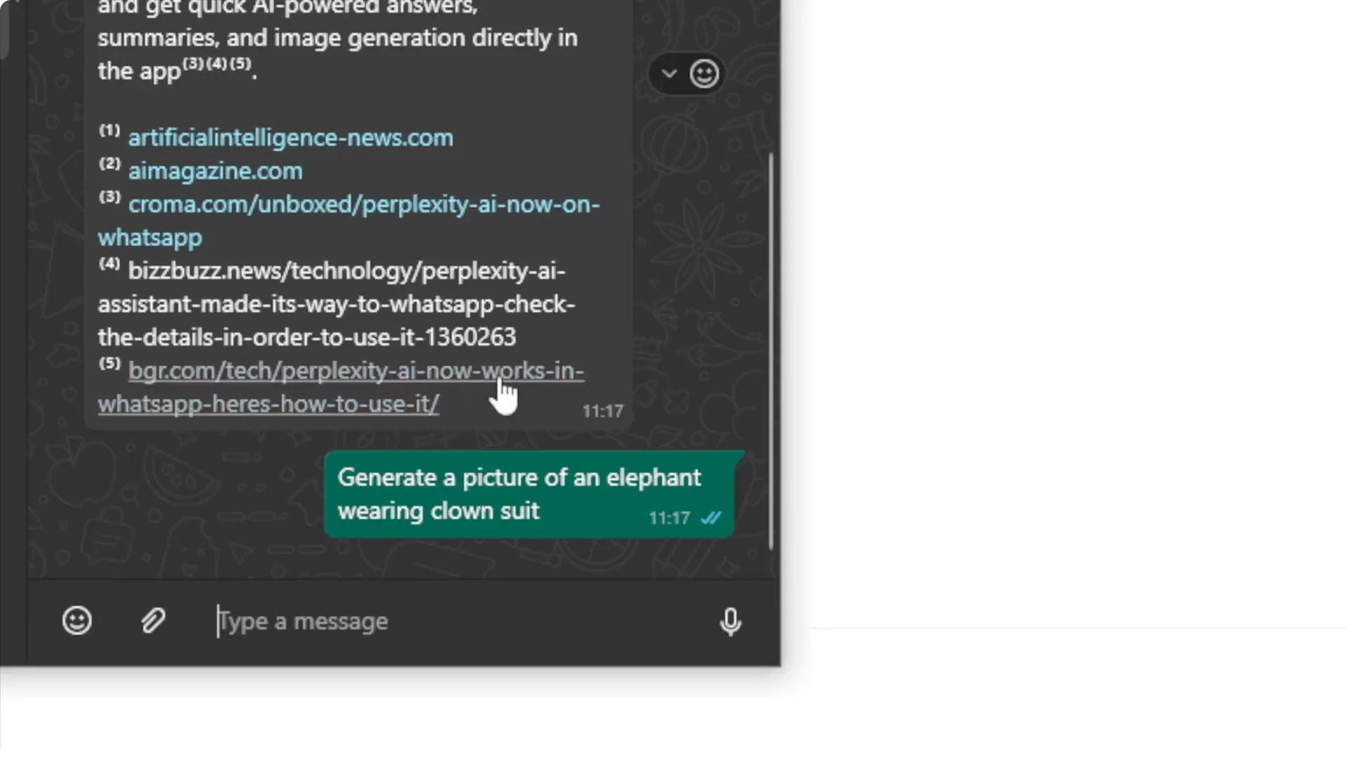 How to Chat with Perplexity AI in WhatsApp screenshot 8